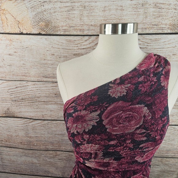 NWT Dress Forum One Shoulder Floral Print Party Cocktail Dress -‎ Size S - Picture 2 of 9